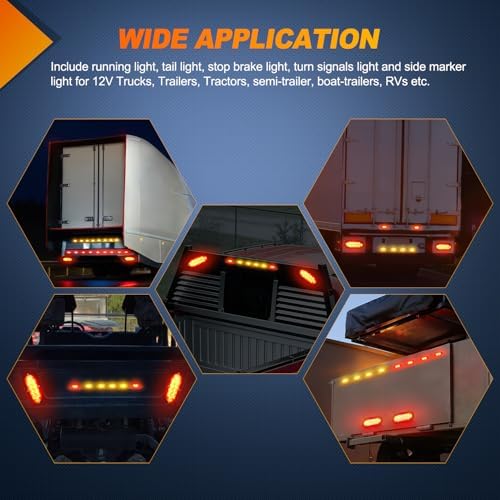Nilight LED Trailer Light Kit Oval Taillight Diamond Shaped Marker Lights