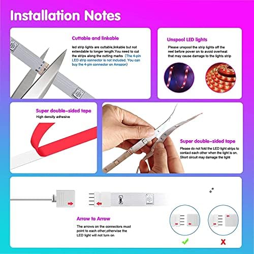 Tenmiro Led Strip Lights 130ft (2 Rolls of 65ft) Smart Light Strips with App Control RGB Led Lights for Bedroom,Music Sync Color Changing Lights for Room Party