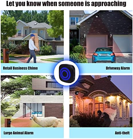 328ft Range Wireless Driveway Alarm, Outside Motion Sensor Alarm