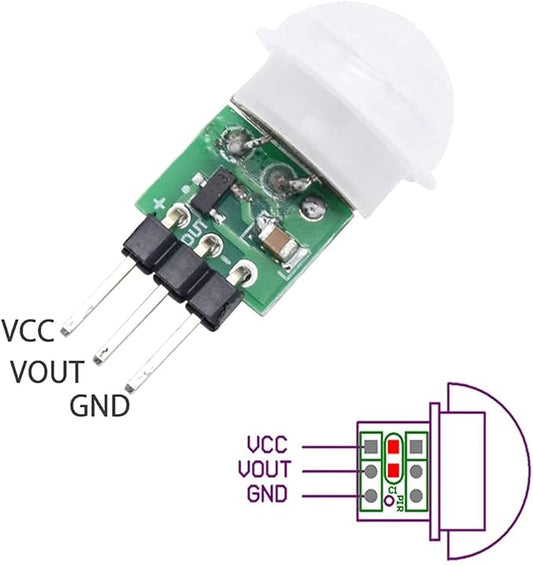 HC-SR312 AM312 Mini PIR Human Body Motion Sensor Module Pyroelectric Infrared IR Distance Detector for Arduino (Pack of 5)