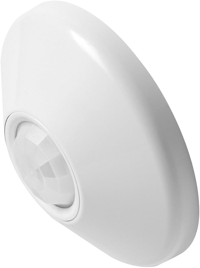 Lithonia Lighting CM PDT 10 R Ceiling Mount Extended Range Small Motion 360-Degree Sensor with Dual Technology and Isolated Low Voltage Relay, White