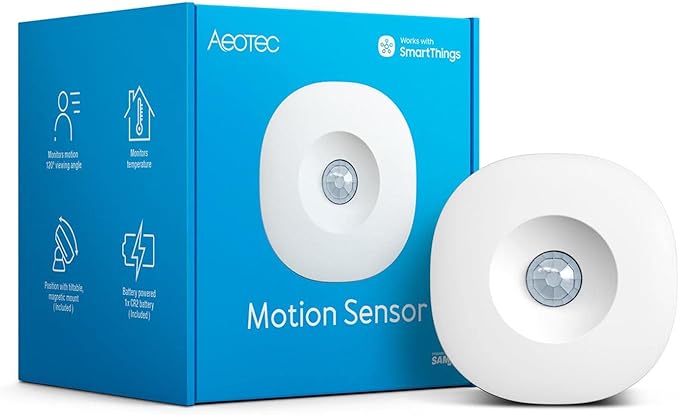 Aeotec SmartThings Motion Sensor, Zigbee, Magnetic Mounting, Works with Smart Home Hub and Compatible Zigbee Hubs