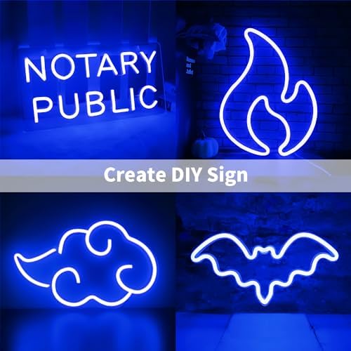 iNextStation Blue LED Light Strip 16.4FT Neon Rope Lights (with DC12V Plug)