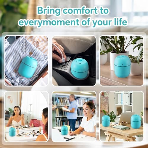 Hortsun 6 Pcs Mini Humidifiers, 220ml Humidifier for Plant,Blue