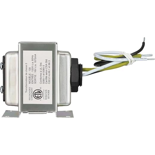 16VAC/30VA Lock Nut Wired Transformer Compatible with Most Smart Video Doorbells and Any Wired Chimes and Buttons