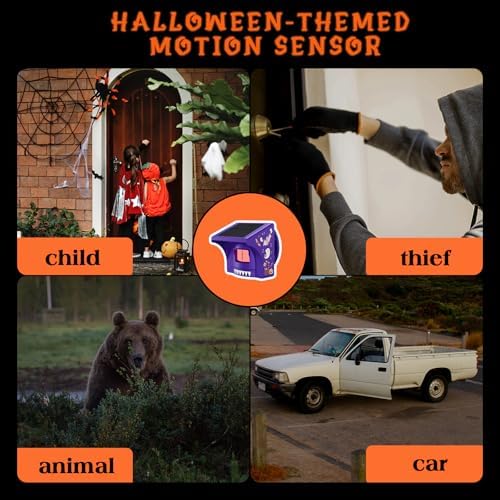 eMACROS Solar Driveway Alarm, Halloween Edition with Spooky Music