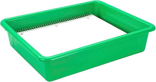 School Smart Sturdy Plastic Storage Tray, Multifunctional Design for Classroom, Home, and More, Letter Size, Green