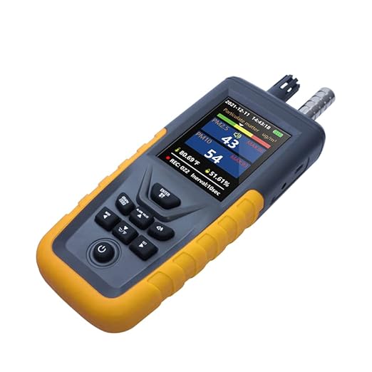 Air Quality Dust Particle Counter, High Sensitivity PM0.3/2.5/10 um Detector Air Dust Particle Monitor,Data Transfer/Storge Pollution Monitor (TC-8100)