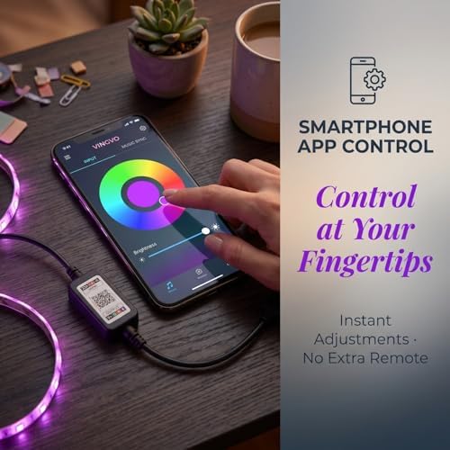 LED Controller with Smartphone App Control, Adjustable Brightness & Speed,5 Second Fast Response, 5-24V Compatible for RGB RGBW Single Color LED Strip, Home Accent Lighting