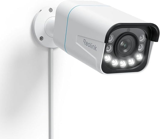 REOLINK 4K PoE Outdoor Security Camera System, 5X Optical Zoom, Spotlight Color Night Vision, Two Way Talk, 8X RLC-811A Bundle with POE NVR RLN16-410, Pre-Installed 4TB HDD 16CH Video Recorder
