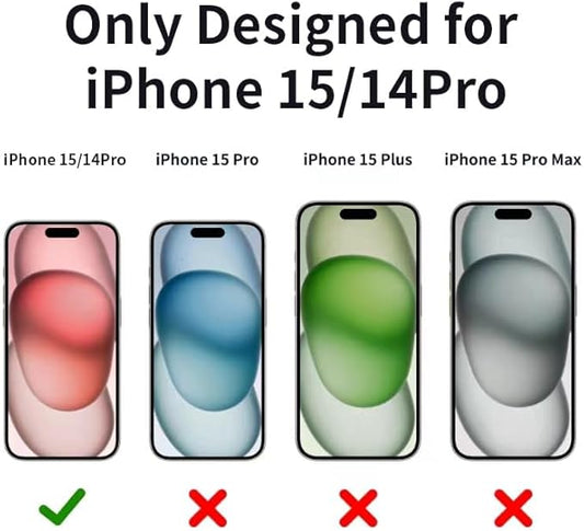 Juvraixo Compatible With iPhone 15/14 pro Privacy Screen Protector 6.1 Inch Anti Blue Light for iPhone15 Tempered Glass 28° Rose red Gradient Anti-Spy Easy Installation Full Coverage Anti-Scratch