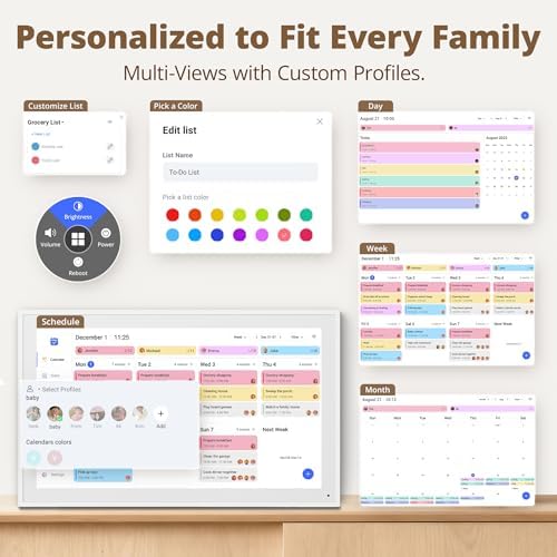 Dragon Touch 15.6" digital calendar chore chart – 1080P full HD interactive touchscreen, smart family planner, Hearth Display wall & desk mountable for seamless scheduling