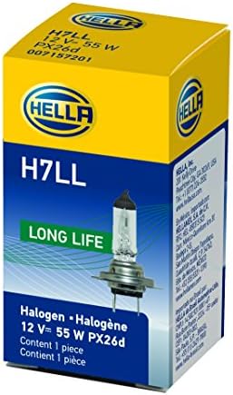 HELLA H7LL Long Life Bulb, 12V, 55W (Pack of 2)