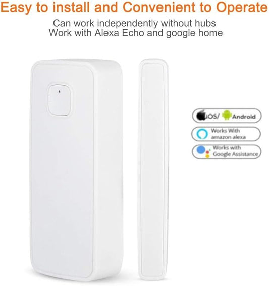 Smart Door&Window Sensor Alarm Compatible with and Home Tuya 45m 2.4g Control by app for Home Security