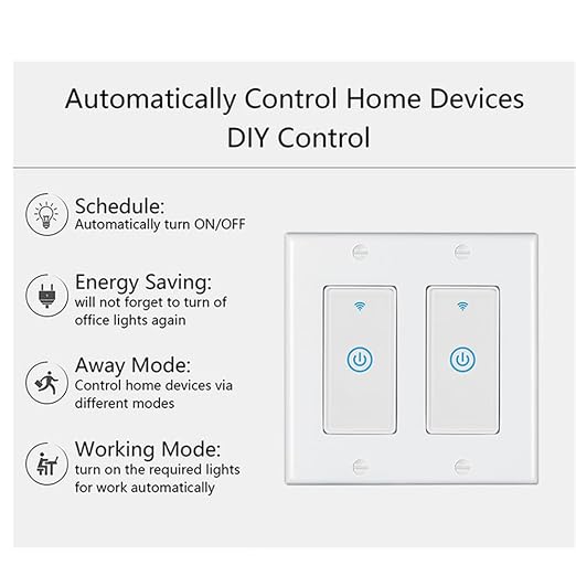 Zigbee Paddle Touch Smart Switch, Compatible with Alexa, Google Home, Hubitat, and HA, Neutral Wire Required (2)