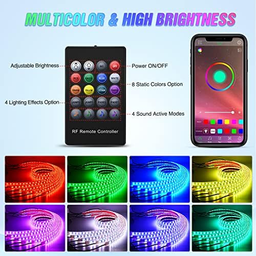 Nilight 6PCS RGB LED Underglow Lights Strip with APP & Remote Control