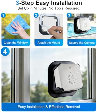 2.5K Wireless Window Camera with 45-Day Battery, 2.4/5G WiFi, 6s Pre-Roll