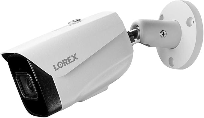 Lorex 4K (8MP) Smart IP Bullet Security Camera with Listen-in Audio and Real-Time 30FPS Recording - White