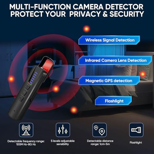 AI Hidden Camera Detector,4‑Mode Anti‑Spy Bug Finder & GPS Tracker Detector