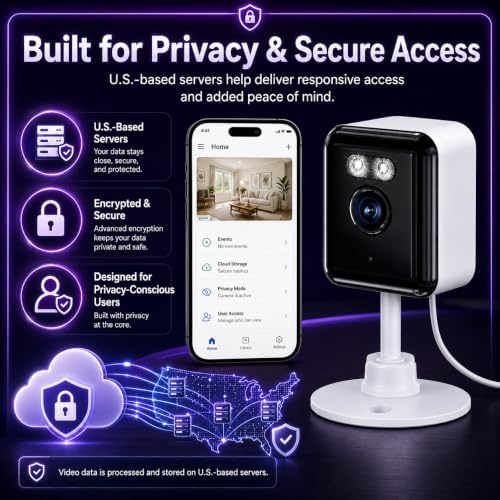 Gianteye 2K Indoor Security Camera (2-Pack), Dual-Band 2.4/5GHz WiFi Pet & Baby Monitor, AI Event Detection with Smart Search, Color Night Vision, 2-Way Audio, Human Detection, US App