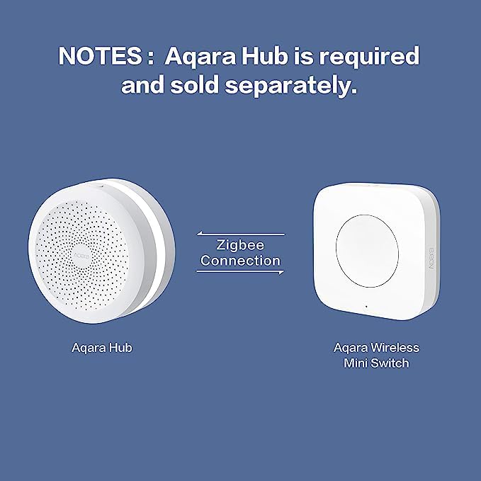 Aqara Zigbee 3.0 Wireless Mini Switch T1, Requires Aqara Hub,Versatile 3-Way Control Button for Smart Home Devices, Compatible with Apple Homekit, Works with IFTTT(OTA Update Support)