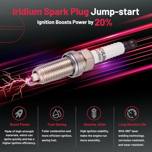 BDFHYK 4 Ignition Coil Pack UF591 and 4 Iridium Spark Plug 5118 Compatible with Nissan 2007-2009 Sentra 2.0L l4 Coil for 5C1075 C651 CUF246 C246