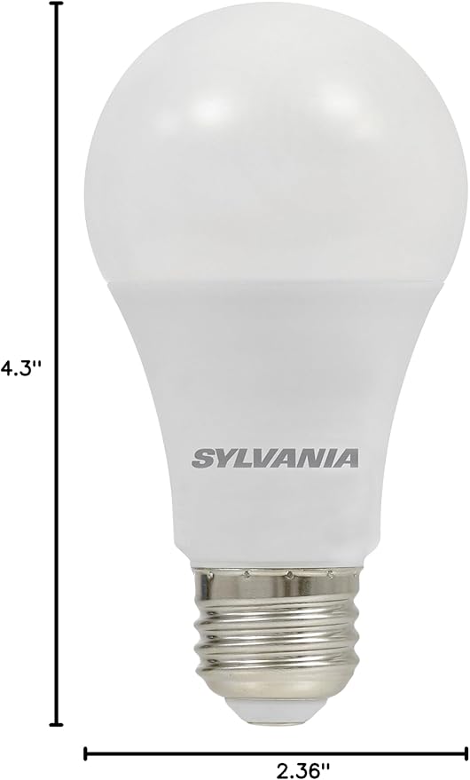 Sylvania A19 Ultra LED Light Bulb, 12W, 75W Equivalent, 13 Years, Dimmable, 1100 Lumens, 5000K, Daylight - 4 Pack (74429)