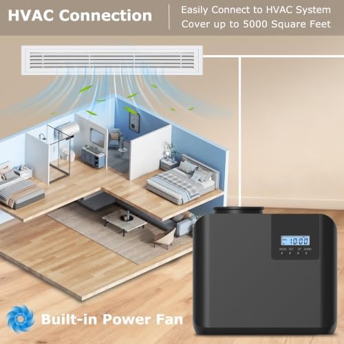 2026 Upgraded HVAC Scent Diffuser Machine Kit, Cover 5000 Sq.Ft, Wi-Fi Control, Hotel Scents Collection, Waterless Cold Air Aromatherapy Essential Oil Hotel Fragrance Diffuser for Large Room - Black