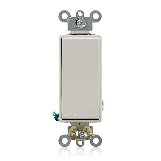 Leviton 15 Amp, 120/277 Volt, Decora Plus Rocker Single-Pole AC Quiet Switch, Commercial Grade, 5691-2T, Light Almond