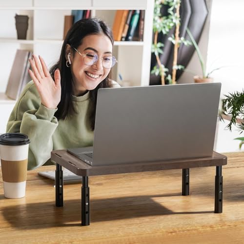 WALI Plastic Computer Monitor Stand with Storage, Adjustable Laptop Riser