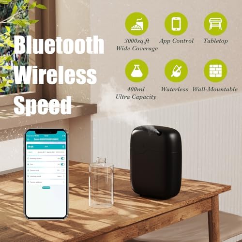Commercial Scent Machine, HVAC Waterless Essential Oil Diffuser 3000 Sq.Ft, Whole Home,Smart App Control Cold Air Fragrance System for Hotel Lobby, Retail, Large Home (400ml)