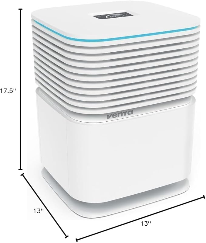 AP730 AeroStyle Compact Air Purifier in White with Voice & App Control, Triple Filtration for Spaces up to 800ft²: Pre-Filter, H13 Filter with 99.97% Filtration Efficiency & Activated Carbon Filter