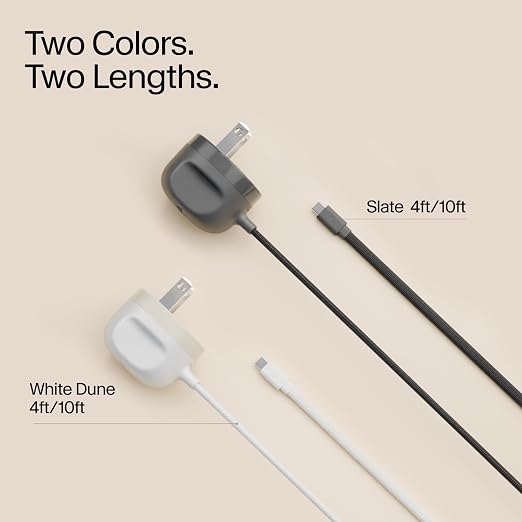 Twelve South PowerCord All in One 30W USB-C Fast Charger, Dune, 4ft | One Cable to Charge Your USB-C Devices, Simplifies Charging from Wall to Device, Fast Charger for iPhones, Tablets, Laptops