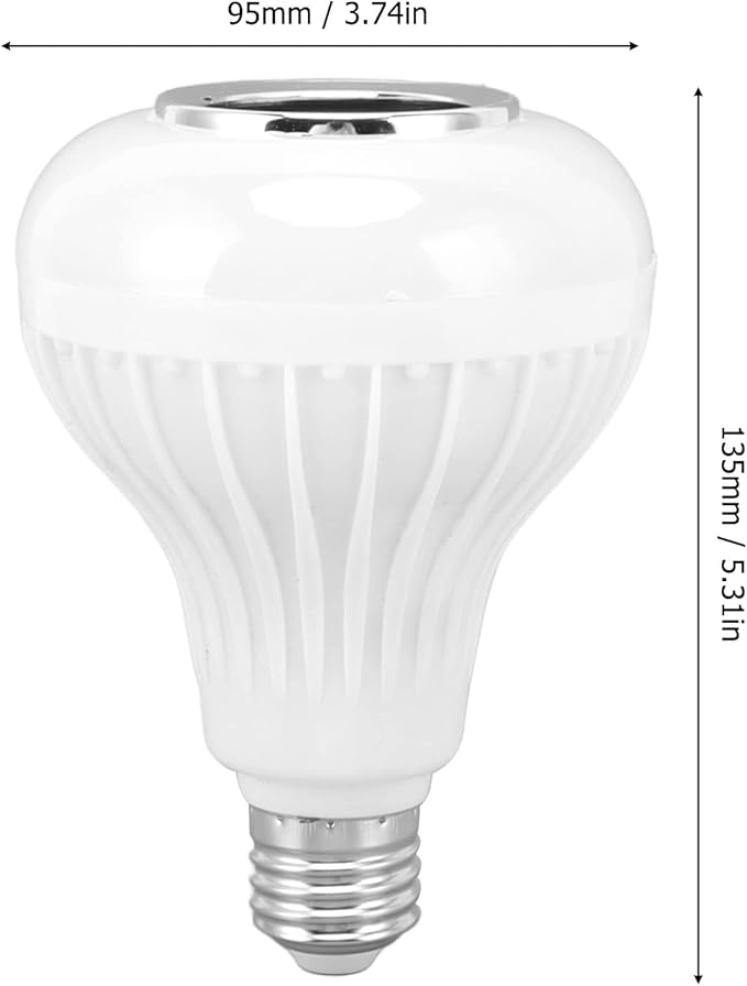 AYNEFY Music Bulb, Smart Music LED Bulb RGBW Color Changing LED Speaker Light E26 Base Remote Control with 12 Color Lights for Home Bar Bedroom Restaurant