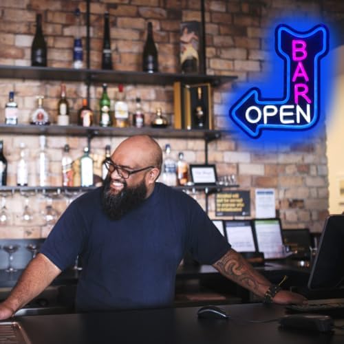 Bar Open Neon Sign Open Arrow Neon Light