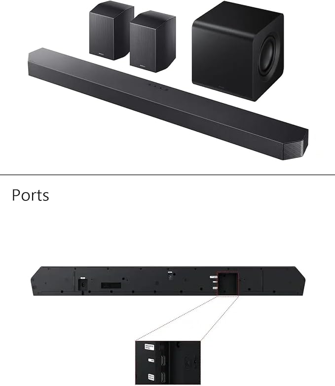 Samsung Q-Series Soundbar HW-Q930F 9.1.4ch with Subwoofer & Rear Speakers, Dolby Atmos DTS:X Wireless Home Theater System, Surround Sound for TV, Gaming & Movies, Titan Black
