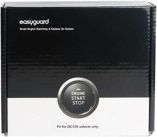 EASYGUARD EC004 Smart RFID Push Engine Start Button kit & Keyless Go System Upgrade Key Start to Push Start Cars Fits for Most DC12V Cars