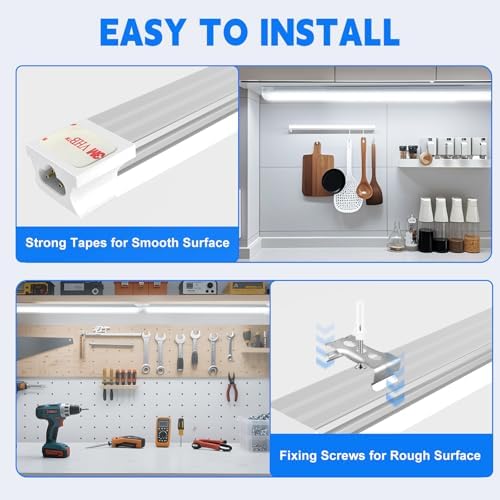 (6-Pack) CNSUNWAY LED Shop Lights 2FT, 3 Color Changing 3500K/5000K/6500K