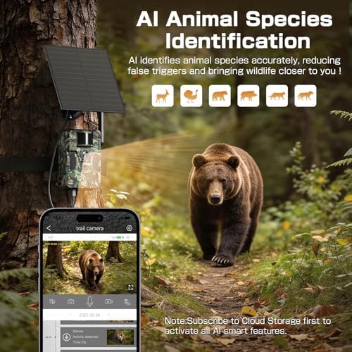 4G LTE Cellular Trail Camera, AI Animal Detection Unlimited Data Plan