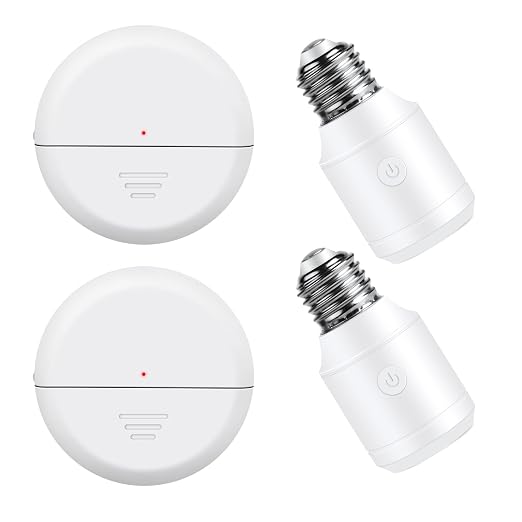 Greencycle Motion Sensor Light Socket 2 Sets,E26 E27 Bulb Holder | Auto Night Sensing,7 to 26FT Detection,262FT Wireless Range,No Wiring,500W,Programmable,for Garage,Stair and Closet