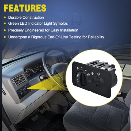 Nilight Headlight Dimmer Switch Compatible with 2002 Ford F250 Super Duty