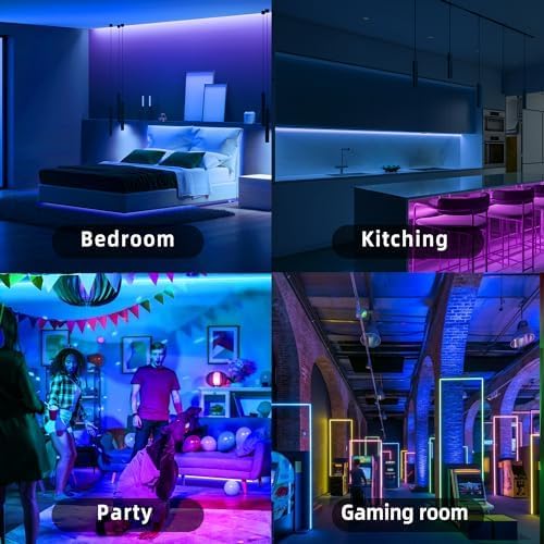 NBBUFF 300FT RGB Led Lights for Bedroom with App & Remote Control, 2*150FT