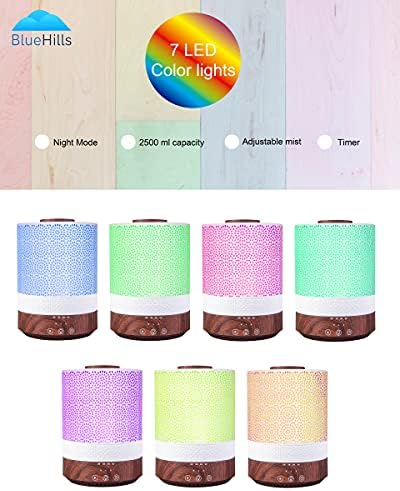BlueHills 2500 ML Premium XL Essential Oil Diffuser Décor Cover Dark Wood