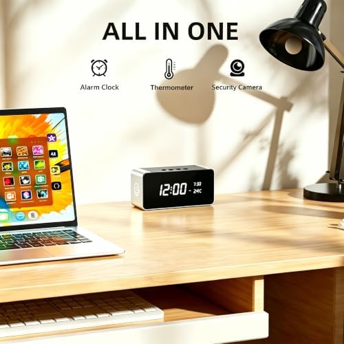 Hidden Camera Clock 4K WiFi Camera for Indoor Security, Home, Office, Store