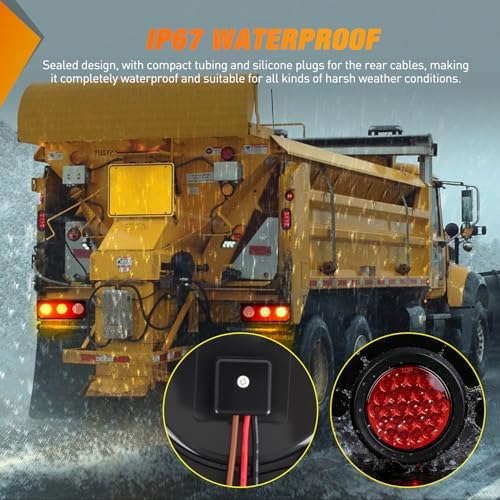 Nilight Triple Tail Lights 2PCS 72LED Stop Brake Turn Reverse