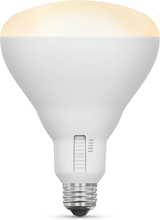 Feit Electric BR40 LED Light Bulb, 150W Equivalent, Dimmable, 5CCT, E26 Medium Base, 90 CRI, 2175 Lumens, Adjustable White, 15.5 Years Lifetime, BR40150DM5CCTCA15K