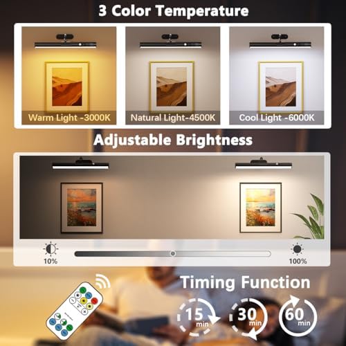 Hapfish Motion Sensor Battery Operated Wall Sconce,Wireless Picture Lights