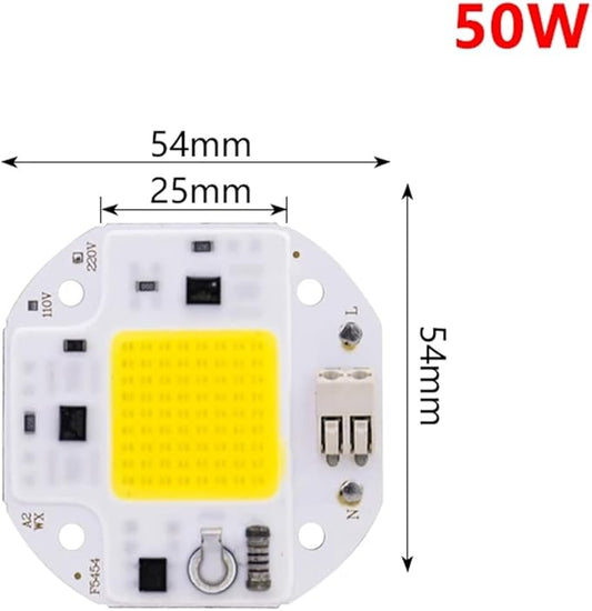3pcs 50W 70W 100W COB LED Chip 220V 110V Smart IC No Need Driver DIY Flood Light Spotlight High Power 54mm LED Matrix COB Chip F5454(50W,110V_Cool White)