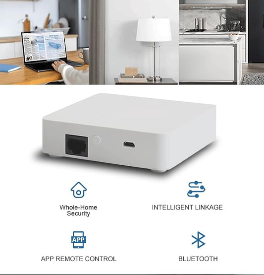 Tuya ZigBee 3.0 Wired Gateway,Hub Wired Bridge,Compatible with Alexa/Google Assistant, Work with Smart Life APP Device PIR Motion Detector Door Sensor Touch Wall Light Switch (GC-ZTY02W)