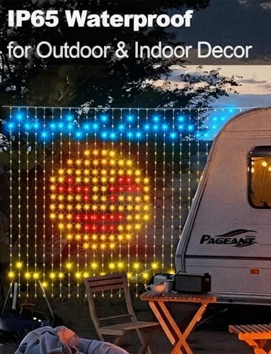 echosari 400 LED Smart Curtain Lights Plug in with App Programmable